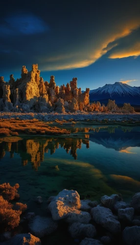 mono lake,rhyolite,united states national park,beautiful landscape,snake river lakes,hoodoos,landscape photography,landscapes beautiful,tufa,desert landscape,snake river,desert desert landscape,nature mongolia,tibet,natural landscape,nature of mongolia,fantasy landscape,inner mongolian beauty,arid landscape,reflections in water,Illustration,Realistic Fantasy,Realistic Fantasy 08