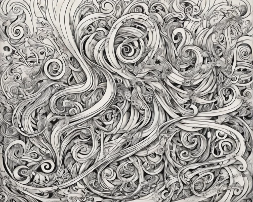 swirls,coral swirl,paisley pattern,whirlpool pattern,mandelbulb,paisley digital background,swirling,branch swirls,swirl,paisley,tangle,complexity,spirals,fluid flow,pen drawing,flora abstract scrolls,heart swirls,branch swirl,intricate,curlicue,Illustration,Black and White,Black and White 05