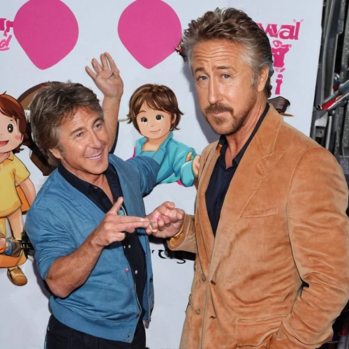 lilo,monchhichi,plush dolls,stony,ventriloquist,comiccon,puppets,movie premiere,plush figures,doll figures,dad and son,johnnycake,happy father's day,dad and son outside,parents with children,joint dolls,father-son,fathers and sons,step and repeat,artists of stars,Illustration,Japanese style,Japanese Style 01