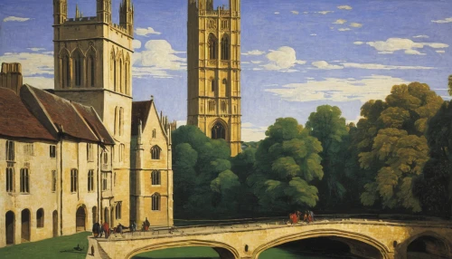 church towers,muenster,church painting,oxford,chapel bridge,city of münster,city moat,buttress,york,church tower,constable,big ben,english garden,london bridge,church bells,bellini,tabor,tudor,belfry,st john's,Art,Classical Oil Painting,Classical Oil Painting 30