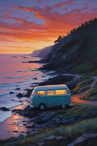 camper van isolated,camper on the beach,campervan,camper van,vwbus,camping car,vanagon,vw camper,vw van,nissan caravan,travel van,travel trailer poster,vw bus,plymouth voyager,teardrop camper,station wagon-station wagon,buffalo plaid caravan,vanlife,the old van,recreational vehicle,Conceptual Art,Oil color,Oil Color 05