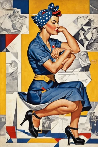 david bates,retro women,1940 women,roy lichtenstein,retro woman,woman sitting,retro pin up girls,pin-up girls,woman holding pie,pin-up,vintage art,pin-up girl,pin ups,vintage women,retro pin up girl,pin up,vintage man and woman,pin up girls,liberty cotton,woman shopping,Art,Artistic Painting,Artistic Painting 45