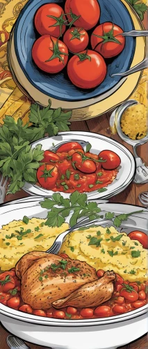 turkish cuisine,mediterranean cuisine,food and cooking,sicilian cuisine,iranian cuisine,turkish food,placemat,tomato omelette,thanksgiving background,cooking book cover,mediterranean diet,omlette,food table,cooktop,cuisine,carpaccio,culinary herbs,hungarian food,food preparation,food line art,Illustration,American Style,American Style 13