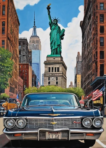 edsel,new york taxi,chrysler fifth avenue,big apple,chrysler 300 letter series,american car,usa landmarks,american classic cars,edsel citation,edsel pacer,lincoln continental mark v,lincoln continental,newyork,chrysler 300,new york,american sportscar,buick park avenue,chrysler,buick electra,chrysler windsor,Illustration,Retro,Retro 01