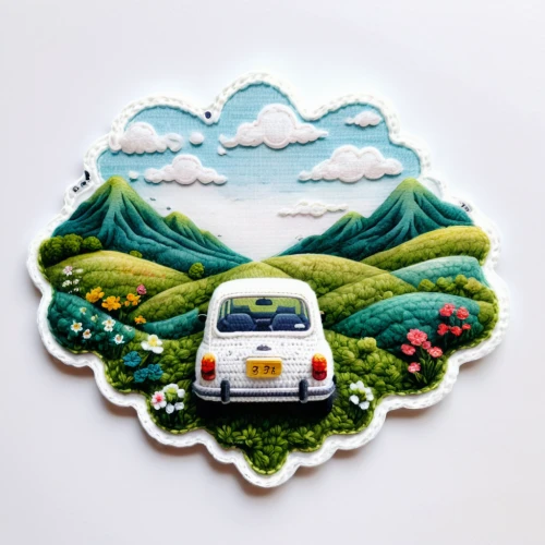 fiat 500 giardiniera,fiat 500,fiat500,fiat cinquecento,citroen 2cv,fiat 501,cinquecento,fiat 518,2cv,flower car,fiat 600,vwbus,vw van,air freshener,planted car,audi a2,trabant,volkswagen up,volkswagen vw,renault 4cv,Illustration,Japanese style,Japanese Style 18