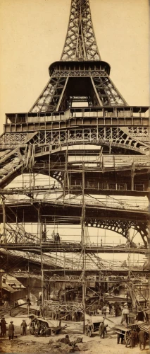 eiffel tower under construction,universal exhibition of paris,year of construction 1954 – 1962,wooden frame construction,under construction,eiffel,eiffel tower,roof structures,the eiffel tower,construction work,wooden construction,constructions,eiffel tower french,roof construction,aircraft construction,antique construction,construction,iron construction,scaffolding,constructing,Illustration,Vector,Vector 15