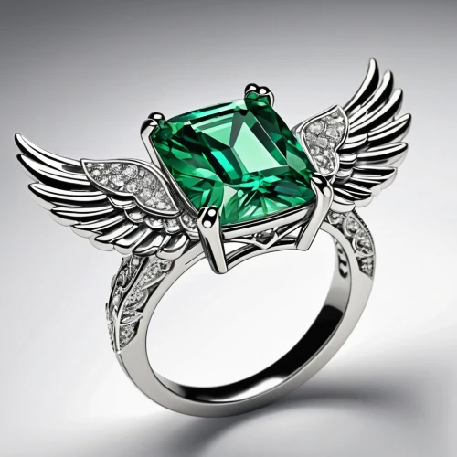 cuban emerald,emerald,winged heart,angel wing,emerald lizard,ring dove,malachite,pre-engagement ring,patrol,for lovebirds,winged,angel wings,green bird,art deco ornament,precious stone,quetzal,bird wing,engagement ring,delta wings,cleanup,Illustration,American Style,American Style 13