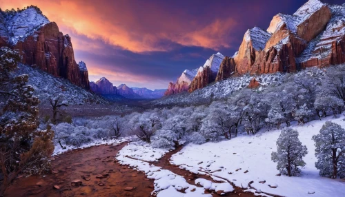 zion national park,snow landscape,winter landscape,snowy landscape,snowy mountains,bryce canyon,fantasy landscape,mountain landscape,angel's landing,beautiful landscape,zion,mountainous landscape,mountains snow,landscapes beautiful,salt meadow landscape,nature landscape,natural landscape,mountain scene,mountain sunrise,ice landscape,Photography,Artistic Photography,Artistic Photography 13