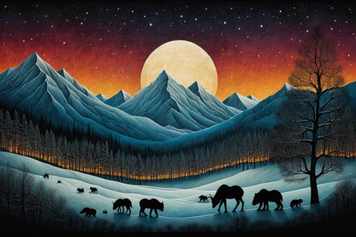 northen lights,the northern lights,northern light,mountain scene,winter landscape,christmas landscape,norther lights,salt meadow landscape,winter animals,snowy mountains,northern lights,night scene,nothern lights,northen light,forest animals,snow landscape,northernlight,mountain pasture,snow scene,polar lights,Illustration,Abstract Fantasy,Abstract Fantasy 19