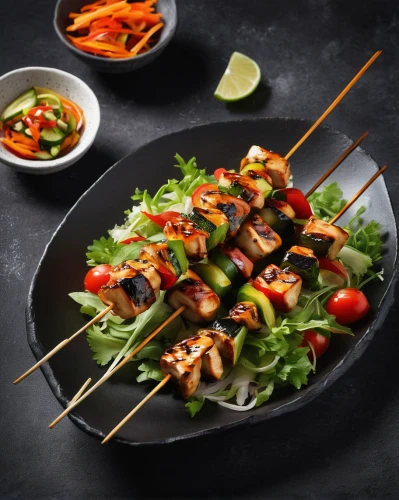 satay chicken,skewers,satay celup,satay,sate kambing,shish kebab,shashlik,yakitori,brochette,shish taouk,vegetable skewer,sate,asian cuisine,meat skewer,suya,vietnamese cuisine,chicken tikka,skewer,thai cuisine,kofte kebab,Art,Artistic Painting,Artistic Painting 29