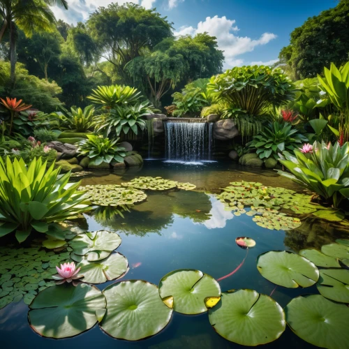 lily pond,naples botanical garden,garden pond,lotus pond,lilly pond,lily pads,lotuses,lotus on pond,pond flower,pond plants,water lilies,giant water lily,white water lilies,vietnam,koi pond,fountain pond,water plants,water lotus,tropical island,tropical jungle,Photography,General,Natural