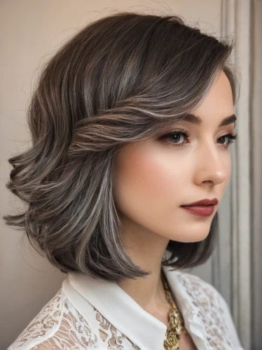asymmetric cut,layered hair,smooth hair,bob cut,natural color,artificial hair integrations,colorpoint shorthair,gray color,cg,glacier gray,eurasian,pixie cut,pixie-bob,silver,pewter,neutral color,grey,haired,trend color,champagne color,Illustration,Paper based,Paper Based 29