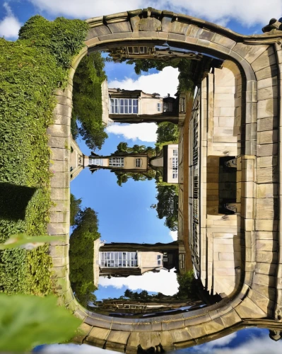 360 ° panorama,mirror house,360 °,parallel worlds,panoramical,virtual landscape,mirroring,spherical image,kylemore abbey,lens reflection,mirror image,droste effect,macroperspective,symmetric,distorted,pano,mirror in the meadow,parabolic mirror,water palace,panopticon,Illustration,Retro,Retro 05
