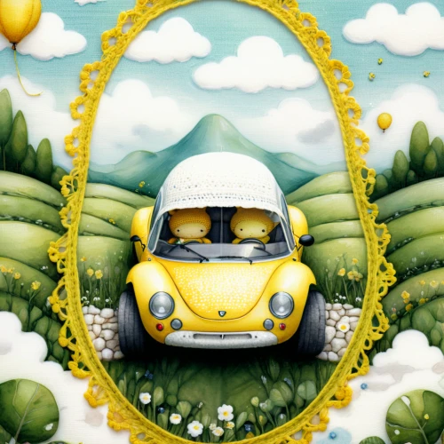 subaru 360,flower car,yellow car,volkswagen beetle,vw beetle,citroen 2cv,2cv,volkswagen vw,volkswagen,the beetle,renault 4cv,volkswagen new beetle,cartoon car,porsche 356,citroën ami,small car,vw,car,vw bus,moon car,Illustration,Abstract Fantasy,Abstract Fantasy 06