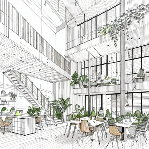 archidaily,an apartment,garden design sydney,house plants,loft,shared apartment,breakfast room,watercolor cafe,balcony garden,garden elevation,architect plan,working space,core renovation,mixed-use,kirrarchitecture,daylighting,modern office,scandinavian style,indoor,renovation,Design Sketch,Design Sketch,None