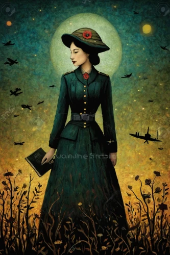 pilgrim,sci fiction illustration,victorian lady,mystery book cover,women's novels,steampunk,blackbird,rosa ' amber cover,librarian,game illustration,book illustration,suitcase in field,mary poppins,world digital painting,witch,navi,cd cover,gothic woman,author,vintage woman,Illustration,Abstract Fantasy,Abstract Fantasy 19