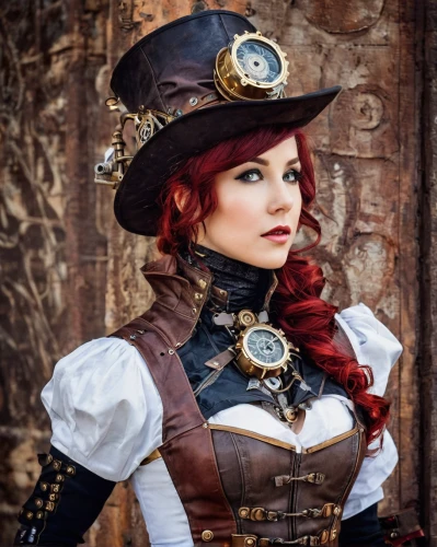 steampunk,steampunk gears,victorian lady,lindsey stirling,pirate,cosplay image,redhead doll,victorian style,musketeer,pirate treasure,scarlet sail,cosplayer,transistor,leather hat,cosplay,sterntaler,lady medic,venetia,victorian,portrait photographers,Conceptual Art,Fantasy,Fantasy 25