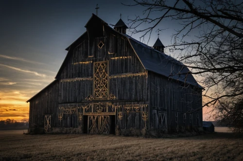 witch house,old barn,wooden church,barn,witch's house,field barn,quilt barn,barns,red barn,farmstead,black church,ancient house,the black church,stave church,the haunted house,house silhouette,house of prayer,haunted house,abandoned house,farm house,Illustration,Realistic Fantasy,Realistic Fantasy 46