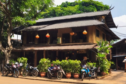 siem reap,stilt house,stilt houses,kampot,ubud,chiang mai,traditional house,hoian,traditional building,floating market,laotian cuisine,sanur,taman ayun temple,hoi an,old colonial house,wooden house,wat huay pla kung,rumah gadang,vietnam,thai temple,Illustration,Black and White,Black and White 14