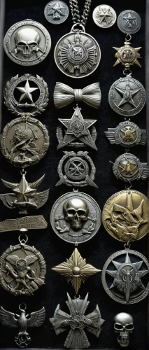 medals,ammunition belt,french military graveyard,grave jewelry,the order of the fields,belt buckle,mod ornaments,silver pieces,military rank,catalog,ornaments,ammunition,trinkets,symbols,metal toys,annual rings,vault,pickelhaube,collection of ties,helmet plate,Conceptual Art,Sci-Fi,Sci-Fi 02