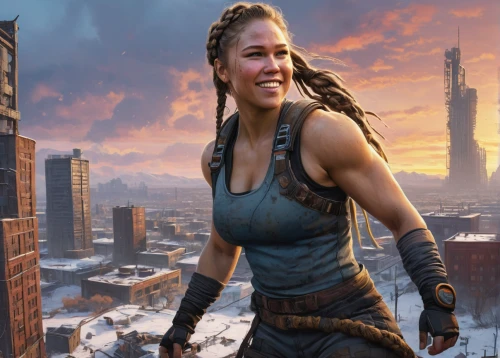 lara,female warrior,croft,grin,a girl's smile,fallout4,radiant,warrior woman,huntress,a smile,full hd wallpaper,io,massively multiplayer online role-playing game,killer smile,smiling,ps4,warrior east,silphie,headset profile,sprint woman,Conceptual Art,Fantasy,Fantasy 12