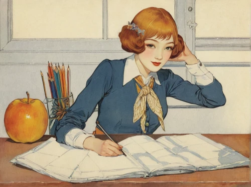 girl studying,woman eating apple,blonde woman reading a newspaper,girl at the computer,vintage illustration,receptionist,correspondence courses,telephone operator,bookkeeper,tutor,secretary,the girl studies press,receptionists,student,study,office worker,woman sitting,switchboard operator,vintage drawing,children studying,Illustration,Retro,Retro 07