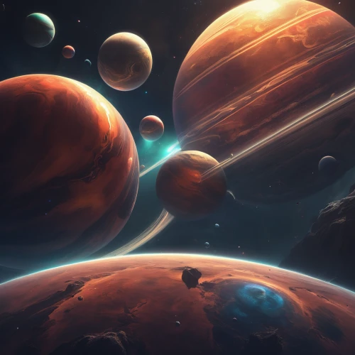 planets,space art,red planet,alien planet,planet mars,planetary system,exoplanet,outer space,astronomy,inner planets,orbiting,the solar system,alien world,space,celestial bodies,spheres,planet,galilean moons,solar system,gas planet,Conceptual Art,Fantasy,Fantasy 01