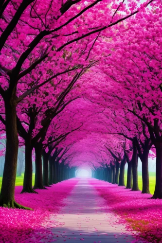 cherry blossom tree-lined avenue,blooming trees,tree lined path,flowering trees,pink petals,japanese cherry trees,cherry trees,blossom tree,pink-purple,sakura trees,cherry blossom tree,tree lined lane,pink cherry blossom,splendor of flowers,pink magnolia,purple landscape,magnolia trees,flower tree,blooming tree,cherry blossom,Unique,Paper Cuts,Paper Cuts 01