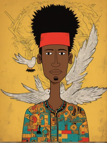 afroamerican,afro-american,african boy,lalibela,afar tribe,afro american,vector art,business angel,cd cover,the archangel,ankh,vector illustration,african man,phoenix,guardian angel,archangel,afro,adobe illustrator,bird illustration,dove of peace,Art,Artistic Painting,Artistic Painting 51