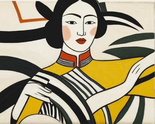 art deco woman,roy lichtenstein,art deco,olle gill,taiwanese opera,peking opera,woman drinking coffee,cool woodblock images,geisha girl,woman sitting,lilian gish - female,chinese art,japanese art,woman holding pie,geisha,girl with bread-and-butter,japanese woman,oriental painting,woman holding a smartphone,david bates,Art,Artistic Painting,Artistic Painting 39