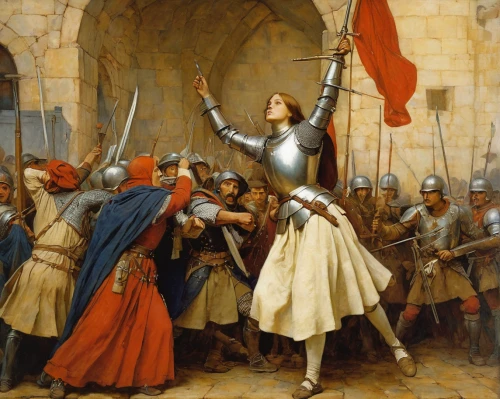 joan of arc,épée,king arthur,pour féliciter,accolade,bougereau,girl in a historic way,clécy normandy,vive la france,pointing woman,the middle ages,woman pointing,torch-bearer,basset artésien normand,tudor,alea iacta est,middle ages,day of the victory,amboise,flemish,Illustration,Paper based,Paper Based 23
