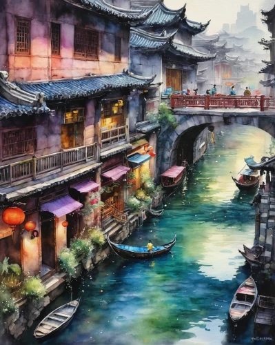chinese art,shanghai,xi'an,watercolor tea shop,chinese architecture,suzhou,watercolor shops,hanoi,asian architecture,forbidden palace,kyoto,china,nanjing,chinese background,oriental painting,watercolor background,kowloon,watercolor,chinese temple,oriental,Conceptual Art,Daily,Daily 23
