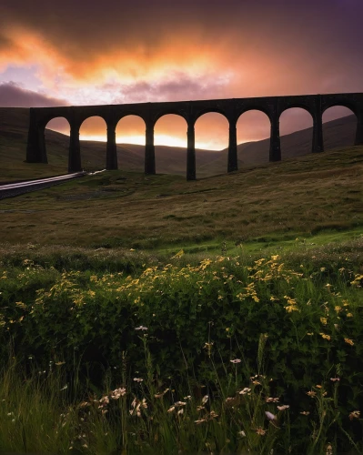 ribblehead viaduct,sweeping viaduct,viaduct,north yorkshire moors,yorkshire,peak district,north yorkshire,chmarossky viaduct,yorkshire dales,northumberland,ladybower reservoir,devil's bridge,whernside,railway bridge,orkney island,scotland,alnwick,angel of the north,aqueduct,arch bridge,Illustration,American Style,American Style 06