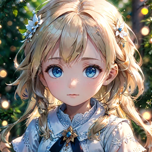 violet evergarden,luminous,golden wreath,jessamine,portrait background,child fairy,little girl fairy,lily of the field,transparent background,star garland,alice,forget me not,tiara,girl in a wreath,starry,cinderella,saber,child portrait,fairy,heterochromia,Anime,Anime,General