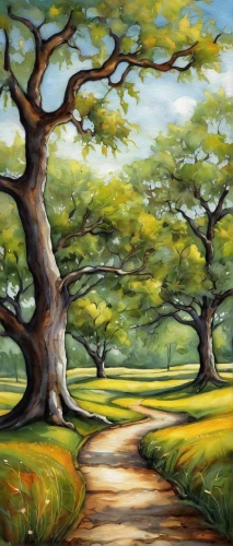 painted tree,tree lined path,pathway,oak tree,row of trees,tree grove,forest landscape,tree top path,two oaks,oak,forest path,maple road,oil painting on canvas,watercolor tree,tree canopy,flourishing tree,landscape background,oil painting,tree lined lane,forest road,Conceptual Art,Daily,Daily 34