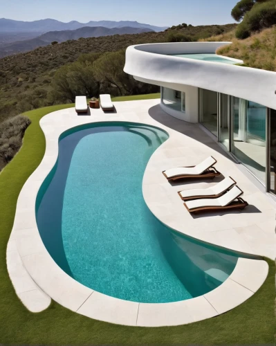 dunes house,pool house,infinity swimming pool,luxury property,modern house,modern architecture,luxury home,luxury real estate,roof landscape,roof top pool,beautiful home,beach house,futuristic architecture,outdoor pool,house shape,dug-out pool,holiday villa,mid century modern,modern style,crib,Illustration,Retro,Retro 08