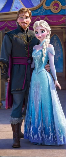 elsa,frozen,prince and princess,couple goal,tangled,princess sofia,rapunzel,princess anna,husband and wife,ball gown,disney character,mom and dad,cinderella,fairytale characters,beautiful couple,as a couple,fairy tale character,hoopskirt,father and daughter,disney,Illustration,American Style,American Style 08