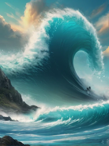 big wave,japanese waves,big waves,tidal wave,japanese wave,ocean waves,wave,wave pattern,bow wave,tsunami,ocean background,wind wave,rogue wave,waves,world digital painting,wave motion,braking waves,surf,water waves,god of the sea,Conceptual Art,Fantasy,Fantasy 02