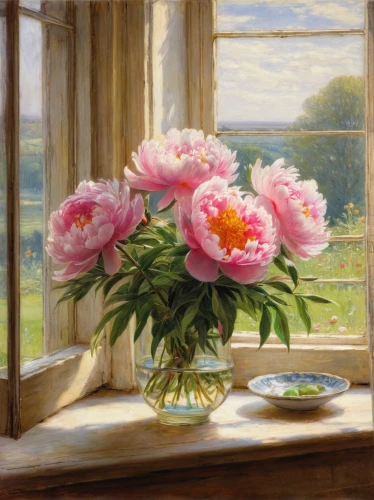 peonies,still life of spring,camellias,peony frame,peony,common peony,chinese peony,peony pink,pink peony,barbara millicent roberts,pink carnations,splendor of flowers,camelliers,spring morning,bibernell rose,flower painting,peony bouquet,carnations,marguerite,chrysanthemums,Art,Classical Oil Painting,Classical Oil Painting 13