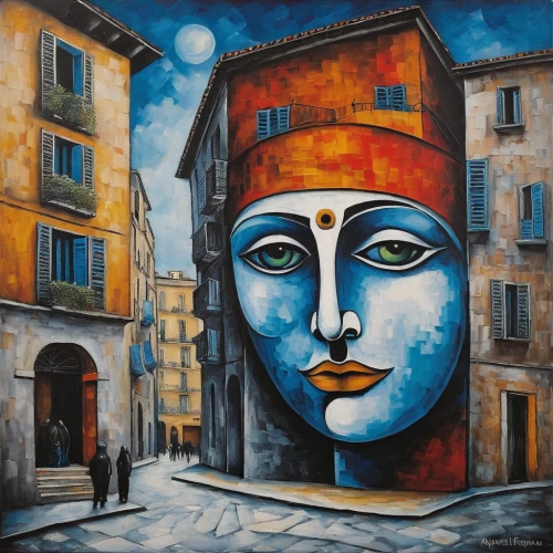 italian painter,oil painting on canvas,italia,naples,art painting,trastevere,venetian mask,volterra,modena,sicily,italy,lucca,piazza della signoria,picasso,oil painting,dali,piazza navona,piazza,lombardy,meticulous painting,Illustration,Abstract Fantasy,Abstract Fantasy 14