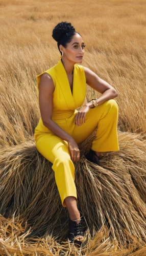 yellow jumpsuit,woman of straw,yellow grass,wheat fields,straw field,wheat crops,wheat grasses,wheat field,haymaking,pile of straw,chair in field,jumpsuit,straw bales,wheat,in the tall grass,wheat ear,yellow,straw harvest,dry grass,straw bale,Illustration,American Style,American Style 14