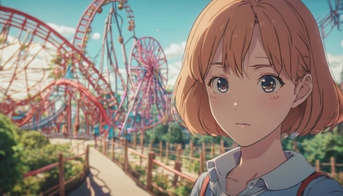 amusement park,violet evergarden,amusement ride,tsumugi kotobuki k-on,ferris wheel,wonderland,euphonium,cinnamon girl,anime 3d,forget me not,worried girl,carousel,forget-me-not,yui hirasawa k-on,dream world,gondola,empty swing,daydream,disney-land,studio ghibli,Photography,General,Cinematic