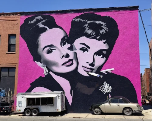 brooklyn street art,cool pop art,mural,retro women,popart,vintage man and woman,brooklyn,vegan icons,pop art style,beauty icons,pin-up girls,retro pin up girls,pin up girls,girl-in-pop-art,50's style,wall art,modern pop art,pompadour,vintage girls,singer and actress,Art,Artistic Painting,Artistic Painting 40