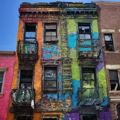 colorful facade,brooklyn street art,urban art,colorful city,urban street art,harlem,dilapidated building,luxury decay,brownstone,tenement,facade painting,mixed-use,painted lady,painted block wall,graffiti art,streetart,fire escape,beautiful buildings,new york city,graffiti,Conceptual Art,Graffiti Art,Graffiti Art 03