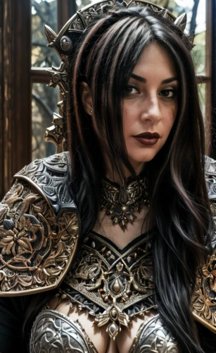 female warrior,sterntaler,breastplate,celtic queen,heroic fantasy,dark elf,fantasy portrait,massively multiplayer online role-playing game,sorceress,warrior woman,elven,cuirass,the enchantress,artemisia,wood elf,cosplay image,gara,thracian,fantasy woman,joan of arc