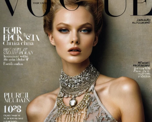 vogue,magazine cover,vanity fair,cover,magazine,cover girl,magazine - publication,the print edition,glamour,jewelry（architecture）,magazines,pearl necklace,jewelry,pearl necklaces,publication,love pearls,jeweled,print publication,editorial,drusy,Illustration,American Style,American Style 05