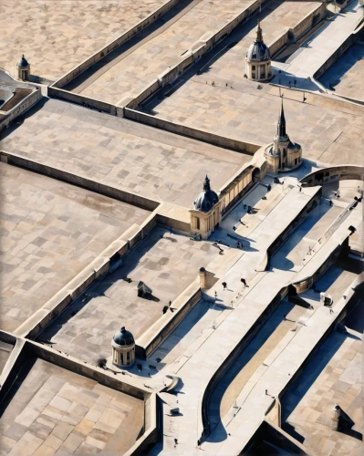 louvre museum,louvre,ibn tulun,royal castle of amboise,ibn-tulun-mosque,french military graveyard,caravansary,qasr azraq,château de chambord,king abdullah i mosque,umayyad palace,the hassan ii mosque,palais de chaillot,bordeaux,edfu,qasr al watan,puy du fou,roof structures,roof domes,roofs,Illustration,Black and White,Black and White 32