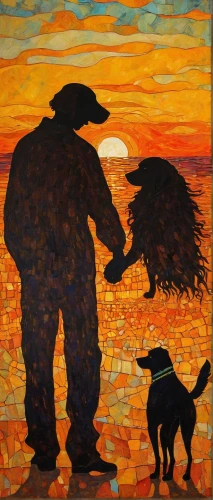 boy and dog,girl with dog,father with child,indigenous painting,aboriginal art,bergamasco shepherd,the dog a hug,boykin spaniel,tamaskan dog,basset artésien normand,man and horses,walking dogs,khokhloma painting,vincent van gough,giant schnauzer,silhouette of man,companion dog,two running dogs,aboriginal painting,field spaniel,Art,Artistic Painting,Artistic Painting 32