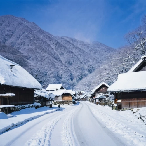 korean village snow,shirakawa-go,winter village,japanese alps,the chubu sangaku national park,kawachi town,beautiful japan,mountain village,snowy landscape,new year snow,snow landscape,alpine village,snow scene,gifu,winter landscape,korean folk village,fragrant snow sea,japanese mountains,winter house,noboribetsu hell valley,Illustration,Paper based,Paper Based 12