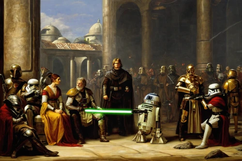 the order of the fields,republic,council,the order of cistercians,imperial,droids,storm troops,rots,historical battle,starwars,hall of the fallen,heroic fantasy,the middle ages,overtone empire,star wars,emperor,imperial crown,empire,luke skywalker,procession,Art,Classical Oil Painting,Classical Oil Painting 26